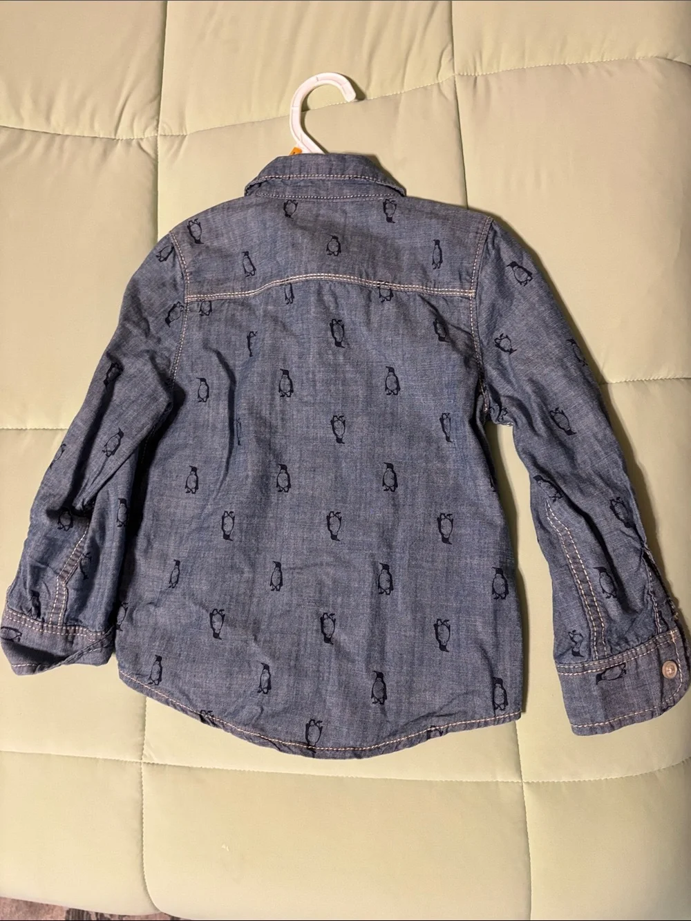 OshKosh B'gosh Denim-Look Penguin Button-Up Jacket - Blue